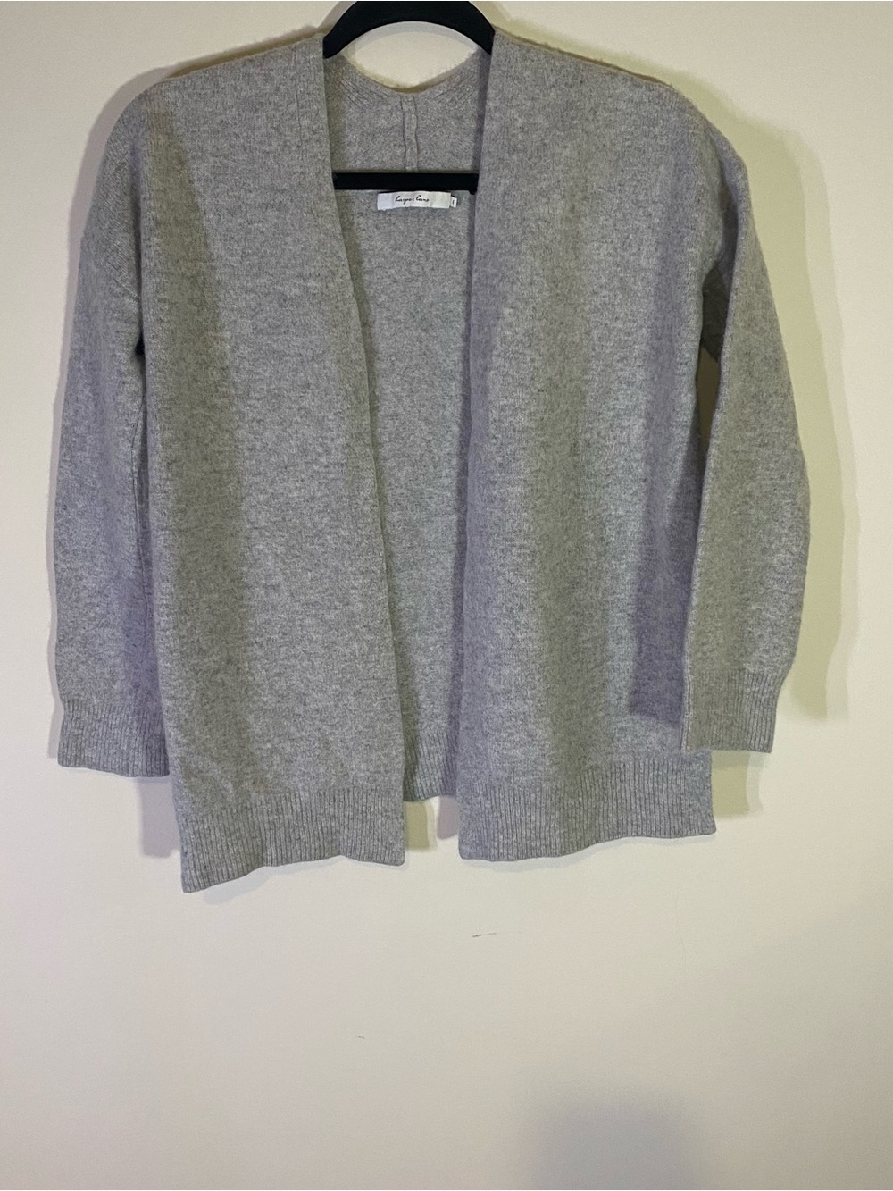 Harper Lane Gray Open-Front 100% Cashmere Cardigan Women’s Size M